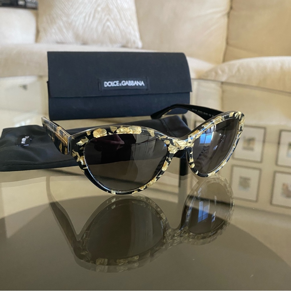 Dolce & Gabbana Gold Foil Cateye Sunglasses